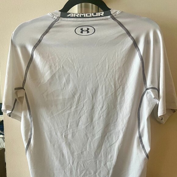 Under Armour White Compression Workout Shirt - Picture 4 of 4